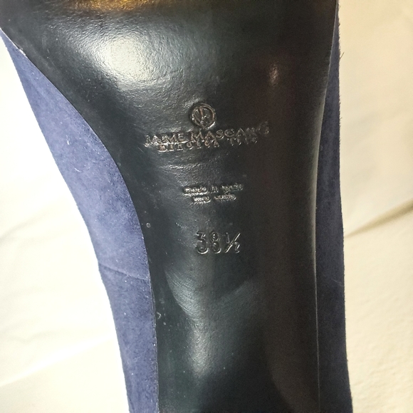 Jaime Mascaro Peep Toe Blue Suede Pump - Picture 7 of 10